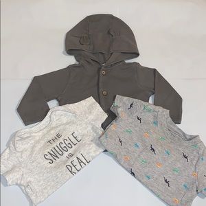 3 Piece Carter’s Shirts & Bear Hoodie Jacket